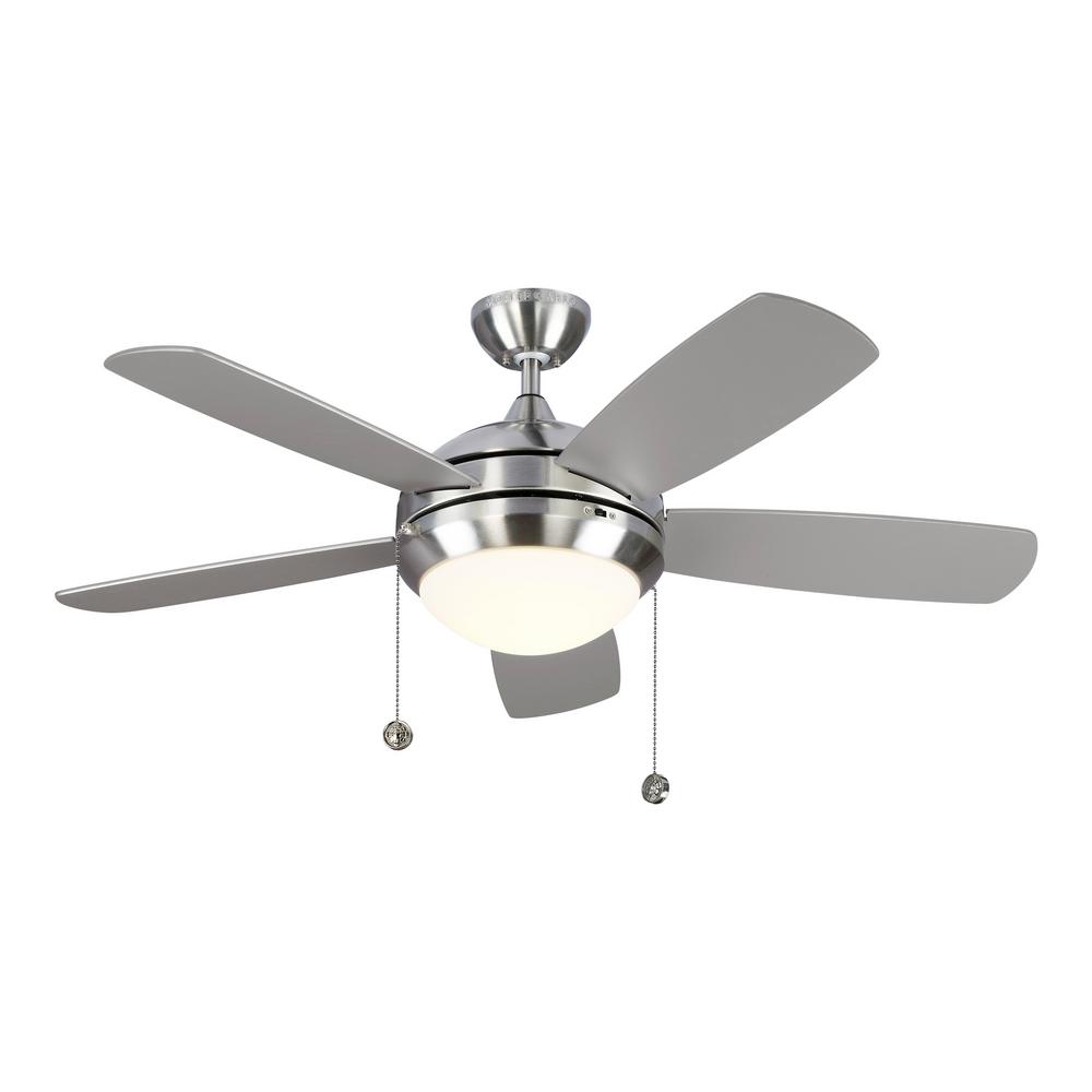 Monte Carlo Discus Classic Ii 44 In Integrated Led Brushed Steel Monte Carlo Discus Classic Ii 44 In Integrated Led Brushed Steel Ceiling Fan With Light