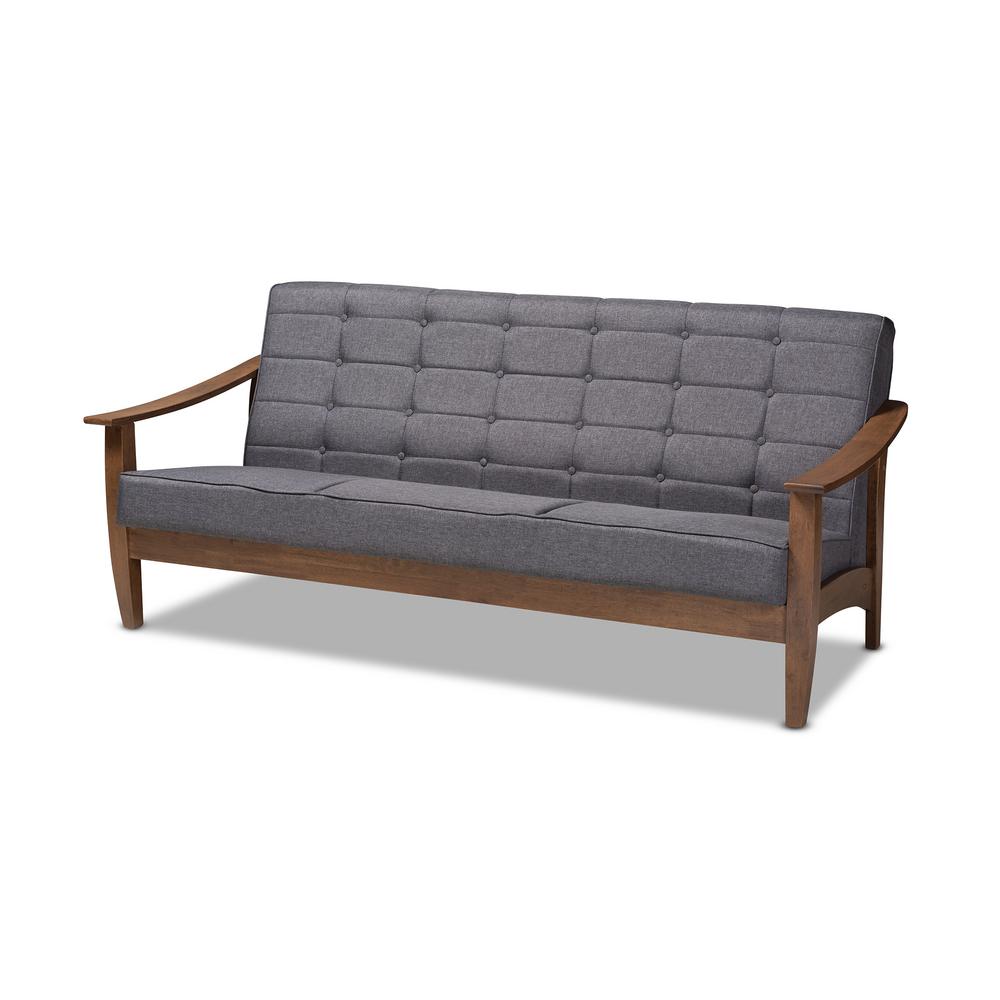 Baxton Studio Ln Gray And Walnut Fabric Sofa 153 9164 Hd The Baxton Studio Ln Gray And Walnut Fabric Sofa 153 9164 Hd The Home Depot
