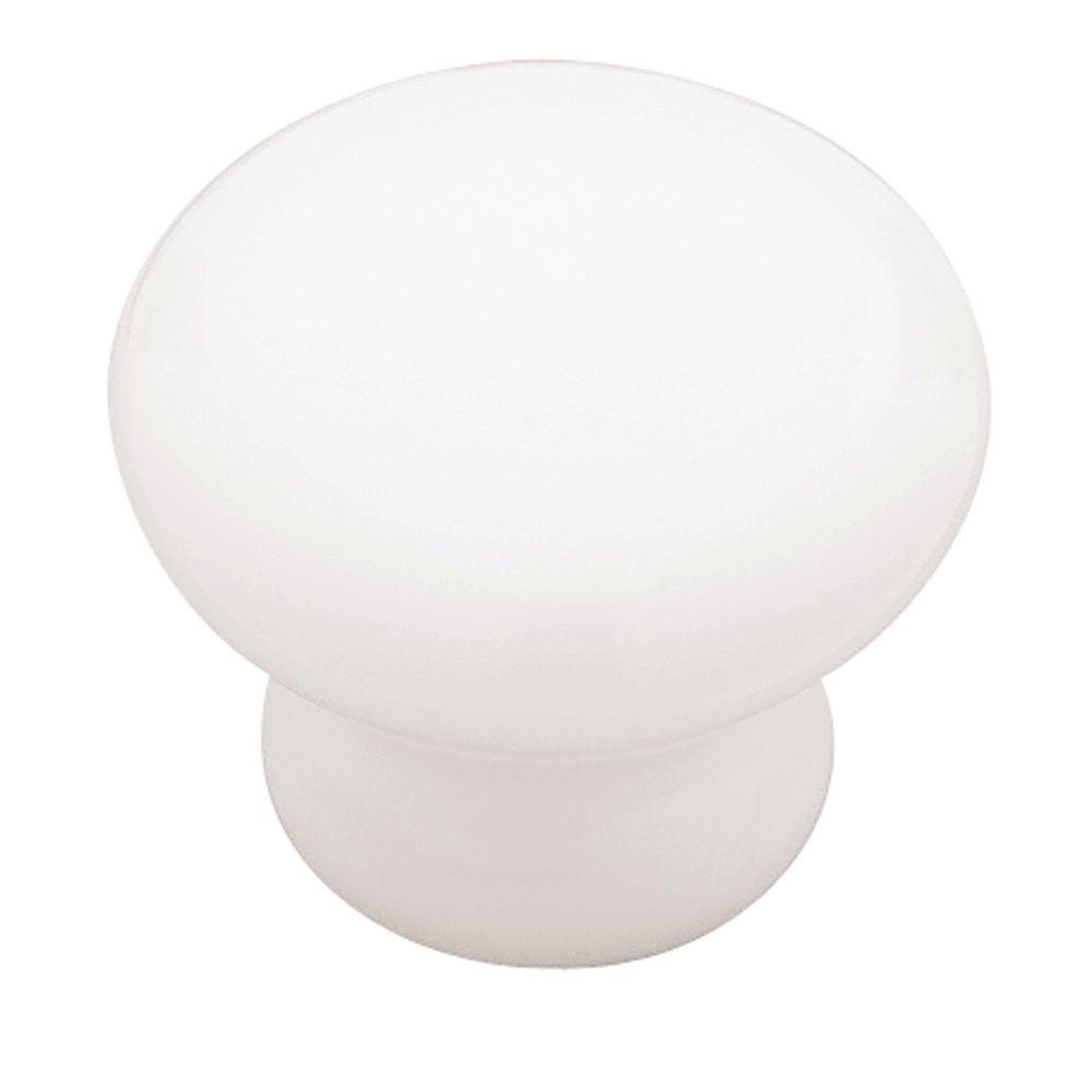 White Ceramic Cabinet Knobs Cabinet Hardware The Home Depot