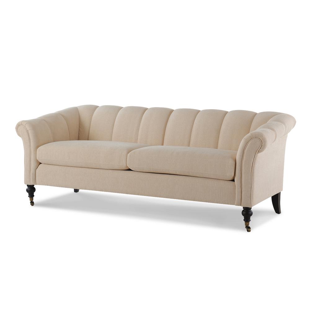 Jennifer Taylor Farmhouse Living Room Furniture Julia Crme Brulee Flared Arm Sofa