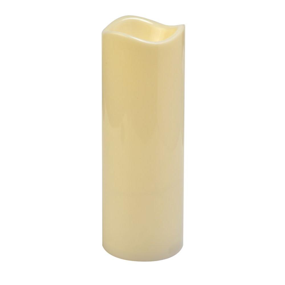 Moonrays 8 In X 3 Cream Flameless Flickering Pillar Candle Cream Flameless Flickering Pillar Candle Light