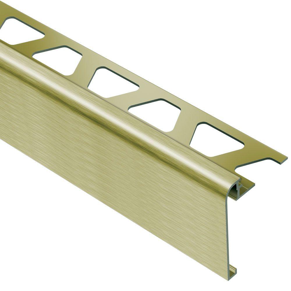 Schluter Rondec Step Brushed Brass Anodized Aluminum 5 16 In X 8