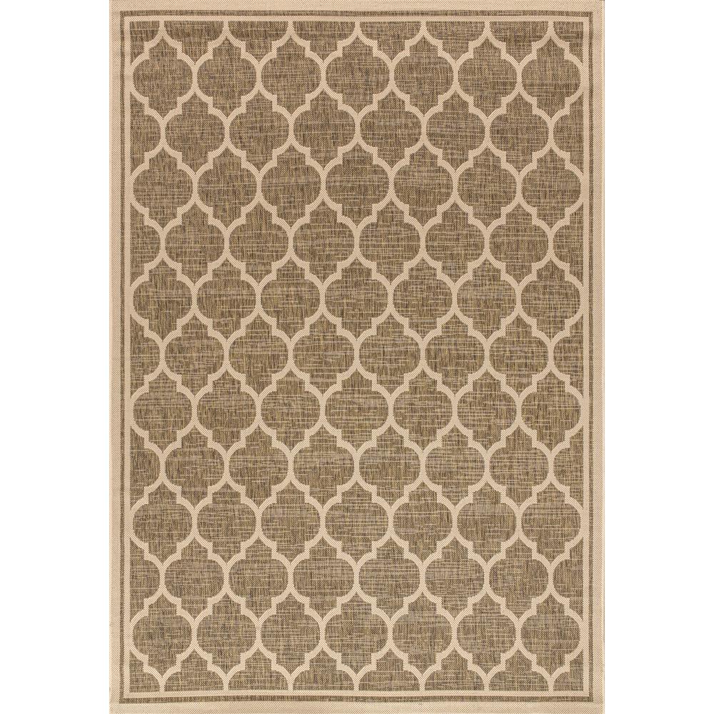 Jonathan Y Trebol Moroccan Trellis Brown Beige 5 Ft 3 In X 7 Ft 7 In Textured Weave Indoor Outdoor Area Rug Smb109a 5 The Home Depot