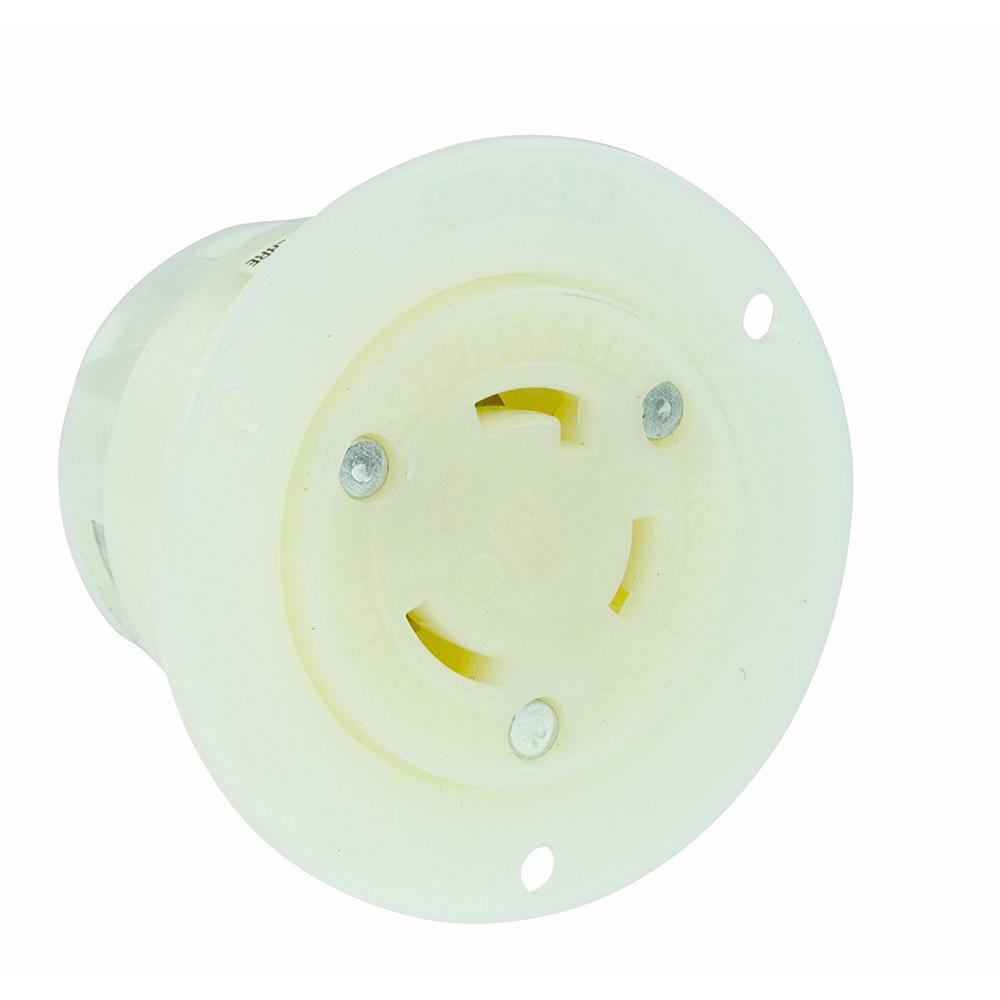 Leviton 30 Amp 125Volt Flanged Outlet Grounding Locking Receptacle