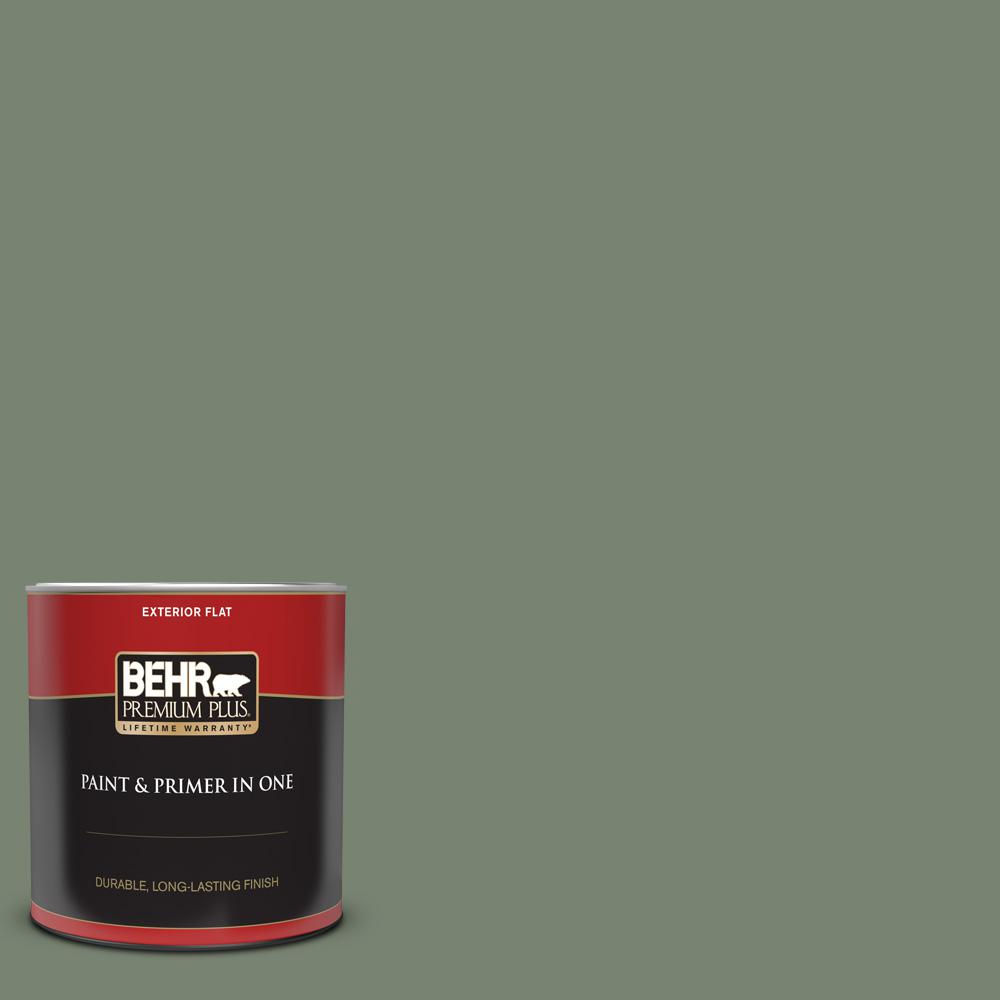 BEHR PREMIUM PLUS 1 qt. ICC77 Sage Green Flat Exterior