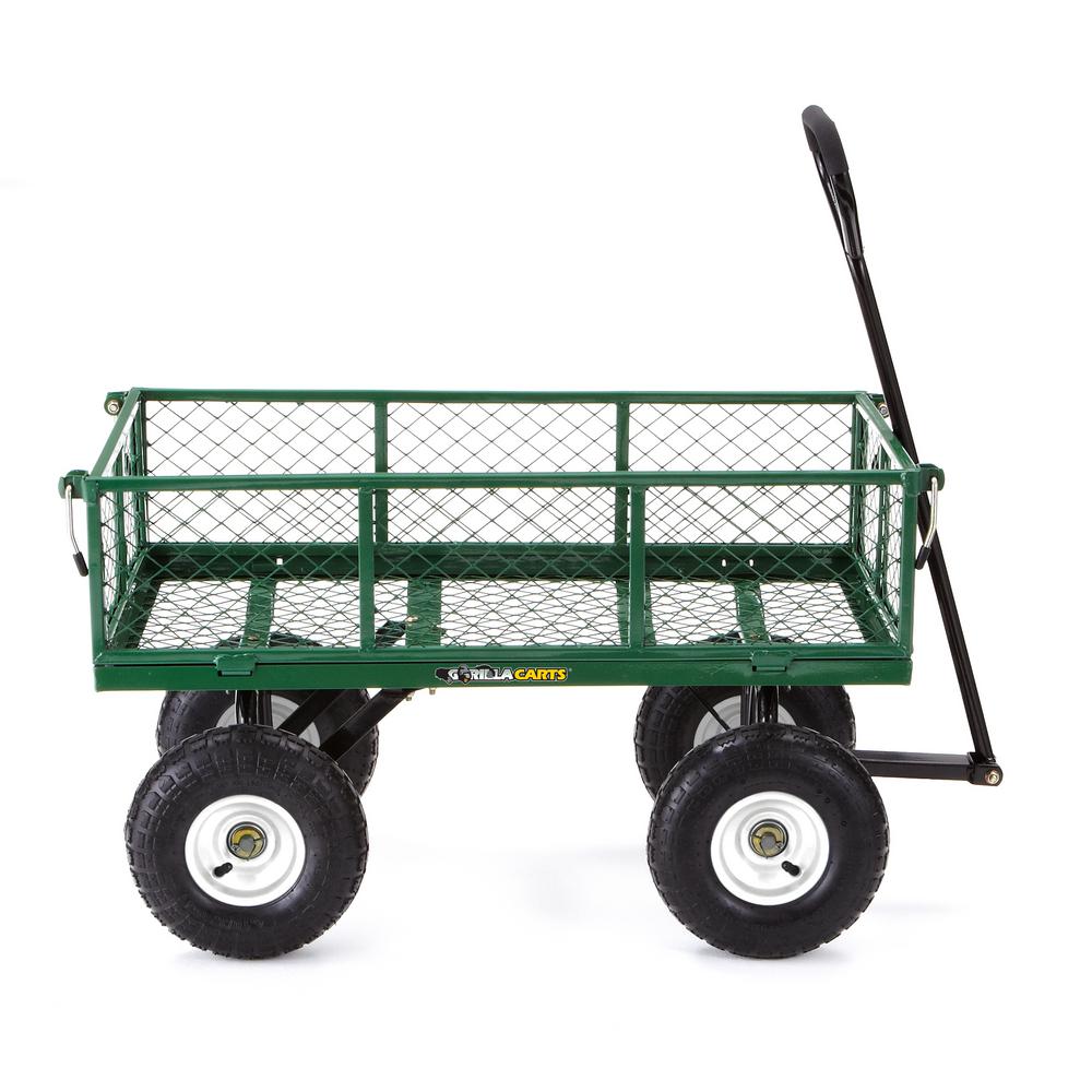Garden Dump Yard Cart Steel Wheelbarrow Wagon Utility Gorilla GOR400