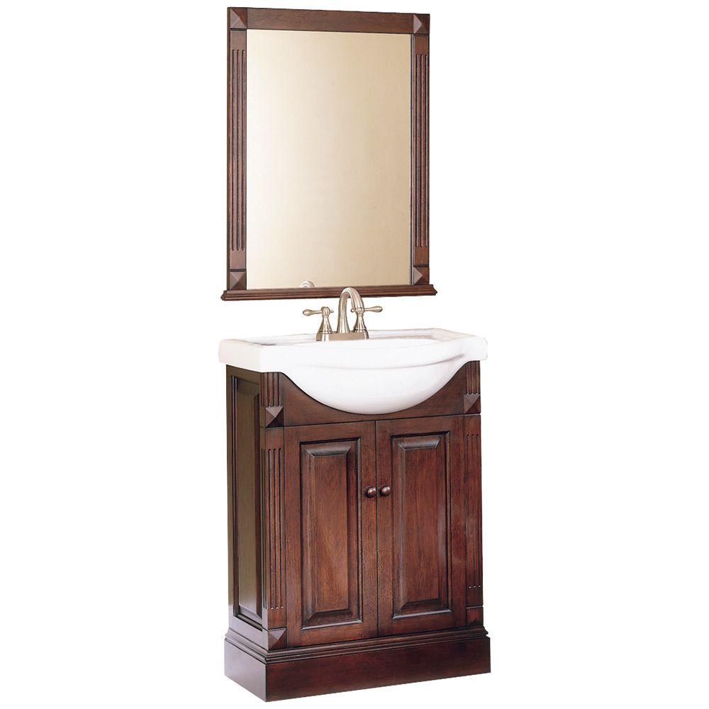 Less Than 16 24 Inch Vanities Bathroom Bath The W Bath Vanity In Espresso With Porcelain Top And Mirror