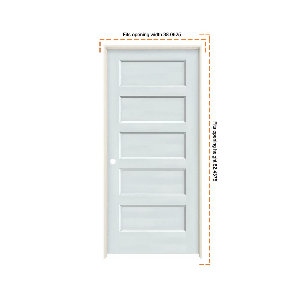 JELD-WEN 36 in. x 80 in. Conmore Light Grey Paint Smooth Hollow Core ...