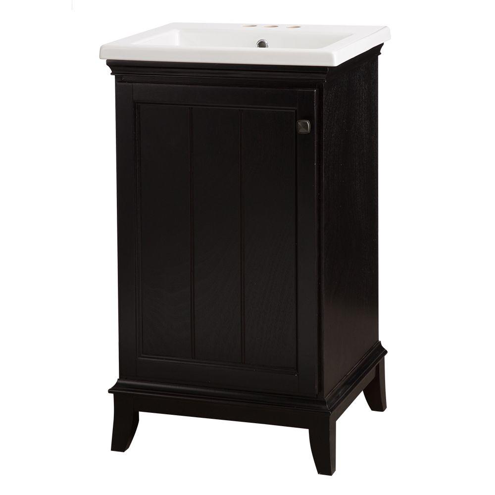 Belle Foret Dunsby 20 1 2 In Vanity Espresso With Vitreous China Top White