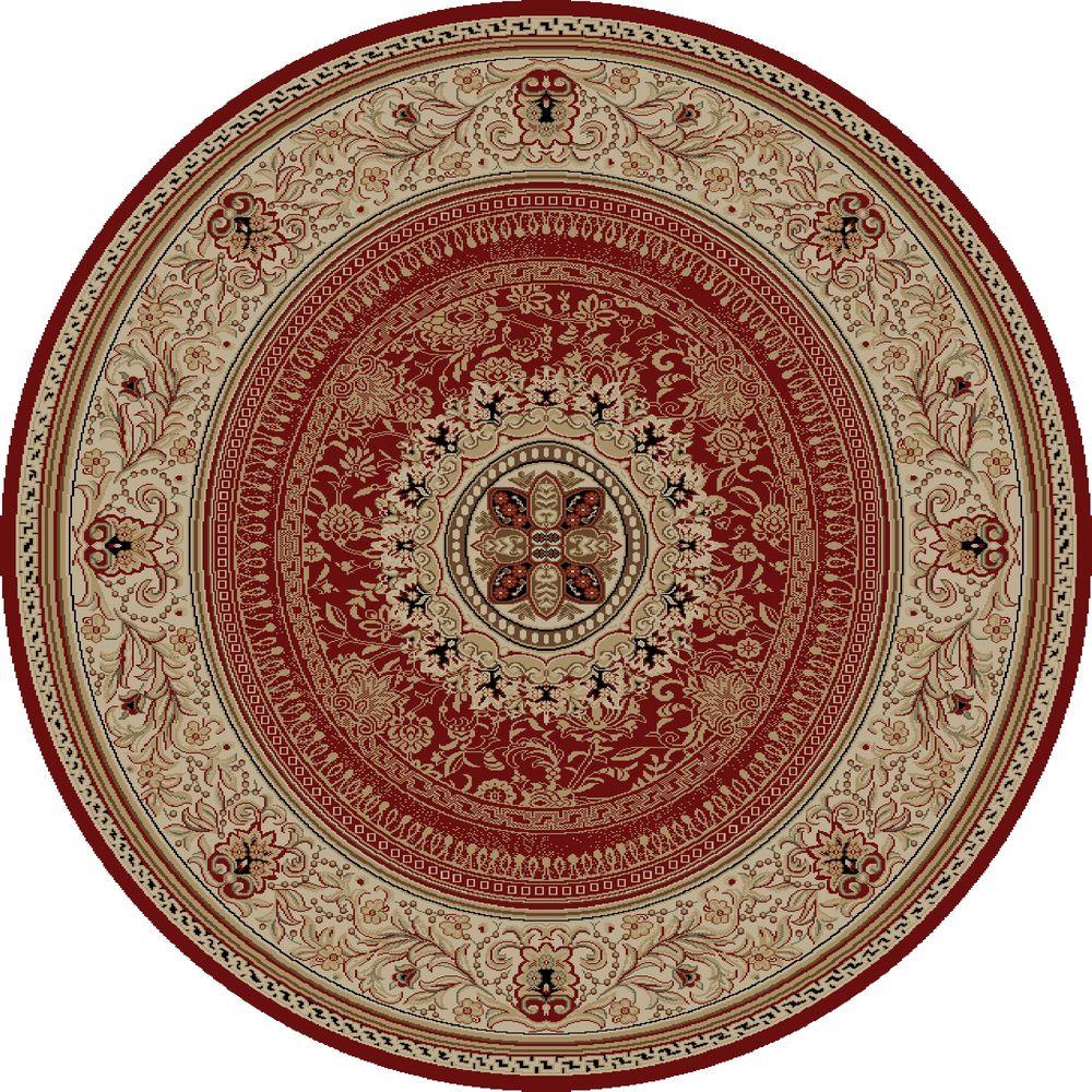 Concord Global Trading Ankara Chateau Red 5 ft. Round Area Rug65200 The Home Depot