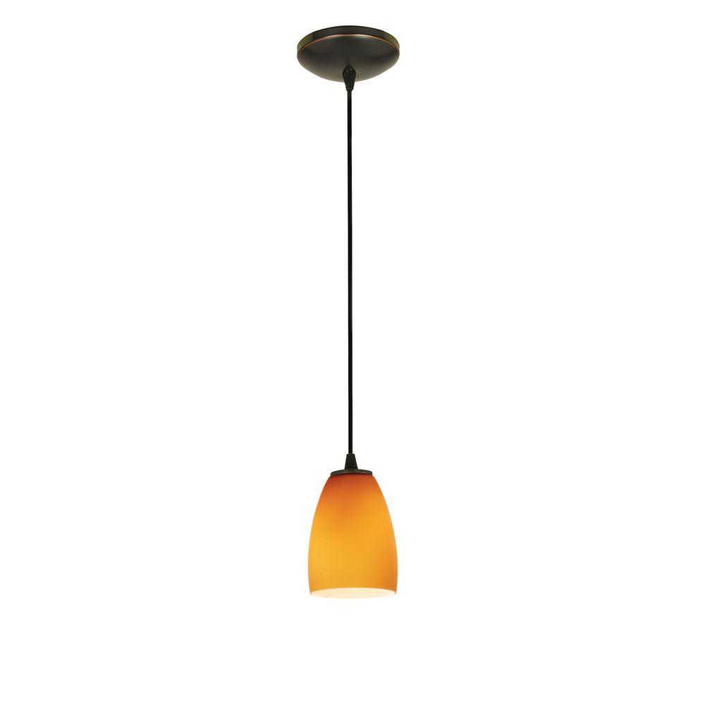 Access Lighting Sherry 1-Light Oil-Rubbed Bronze Metal Pendant with ...