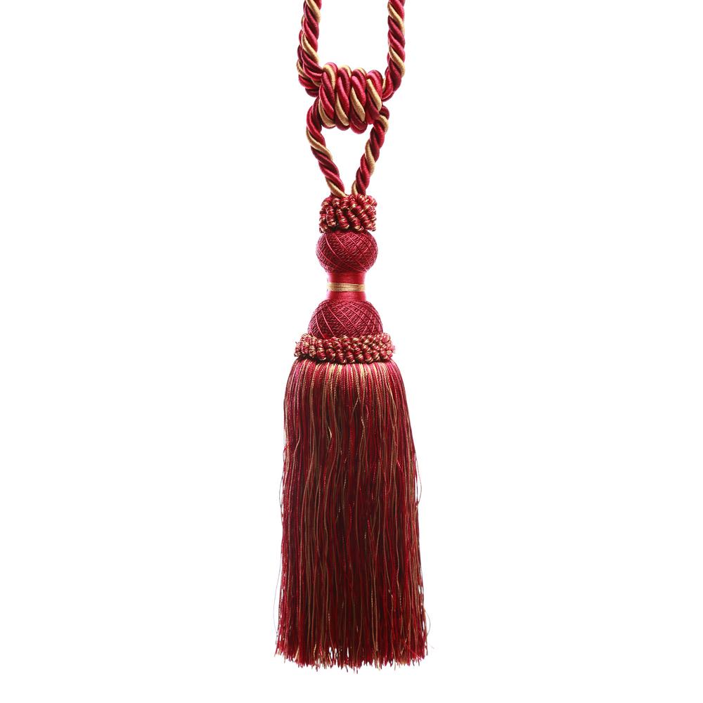 Best Home Fashion Handcrafted 32 In L Wine Jane Tassel Curtain