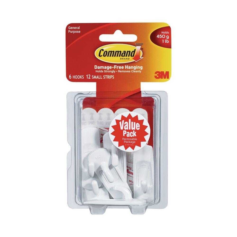 Command 1 lb. 2 in. Small Plastic Hooks17002ESVP The Home Depot