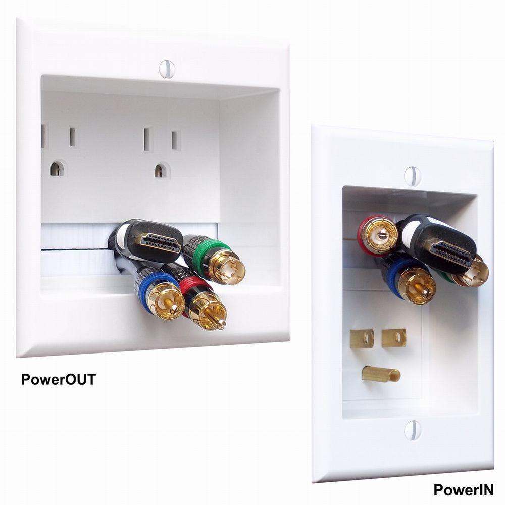Powerbridge White 2 Gang Audio Wall Plate Two Ck The Home Depot - Wall Plate Covers For Tv Cables Powerbridge White 2 Gang Audio Wall Plate Two Ck The Home Depot - Wall Plate Covers For Tv Cables