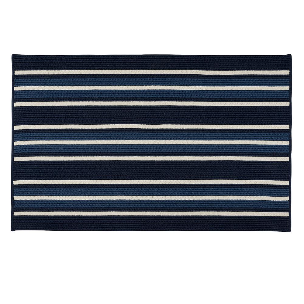 Colonial Mills Mesa Stripe Navy Pier 5x8 Striped Indoor/Outdoor Area
