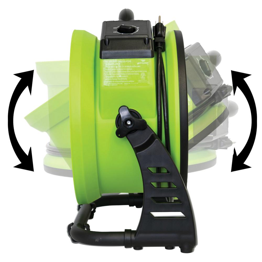 13 Diameter Multipurpose Shop Fan- Green Carpet Dryer Floor Fan XPOWER FC-200 Heavy Duty Whole Room Air Circulator Fan Blower