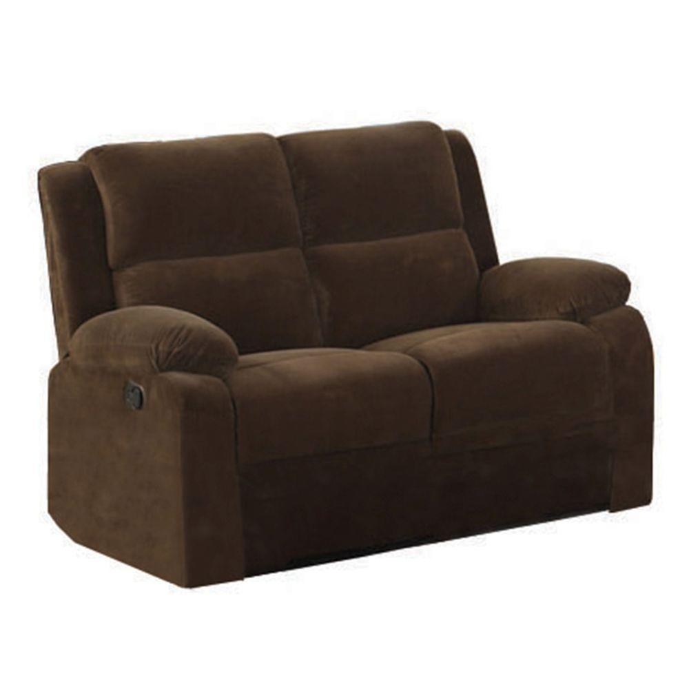 Furniture Of America Haven Dark Brown Flannelette Loveseat Cm6554 Haven Dark Brown Flannelette Loveseat
