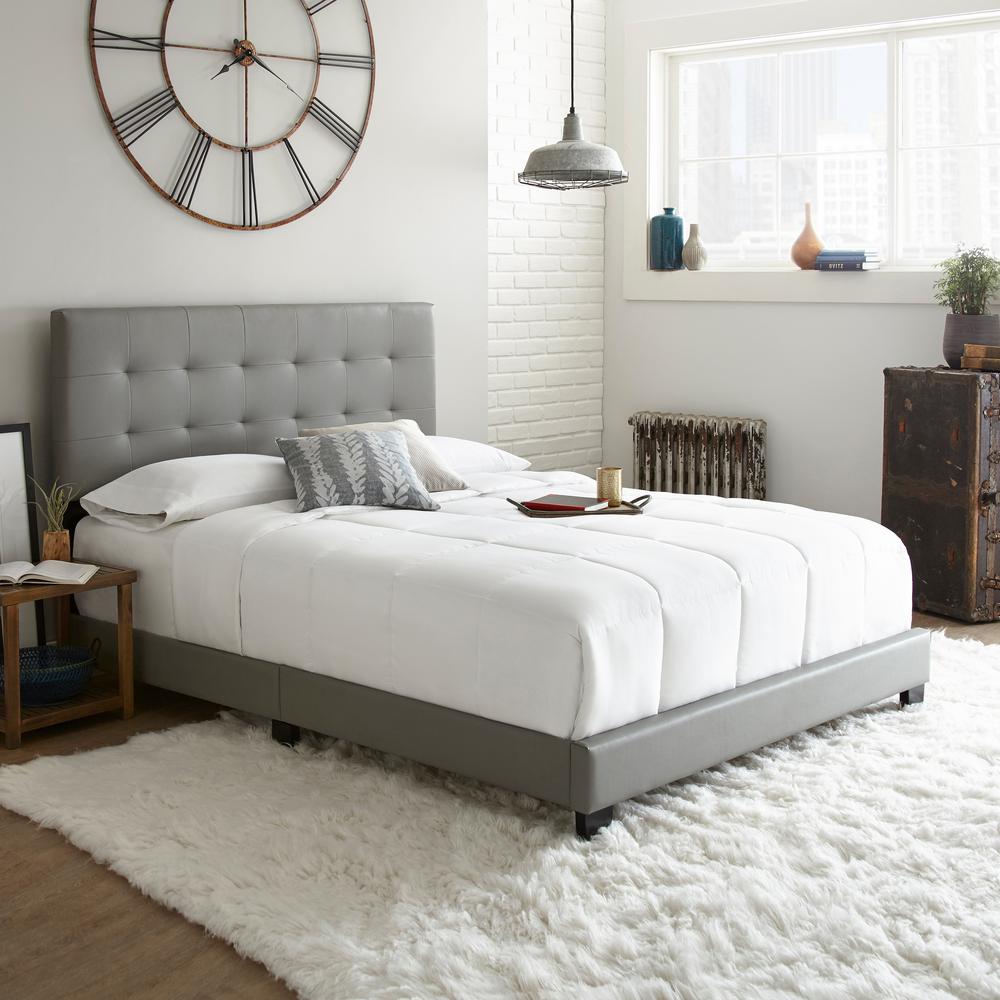 Queen Rest Rite Beds Headboards Bedroom Furniture The Home Channing Gray Queen Tufted Upholstered Platform Bed