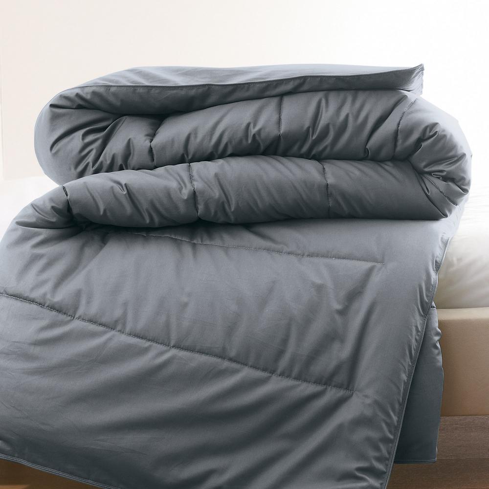 The Company Store Wrinkle Free Stone Gray Solid Cotton Sateen