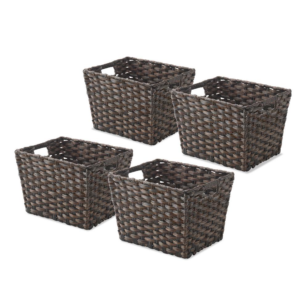 Whitmor 0.2 Gal. Driftwood Storage Tote (Set of 4