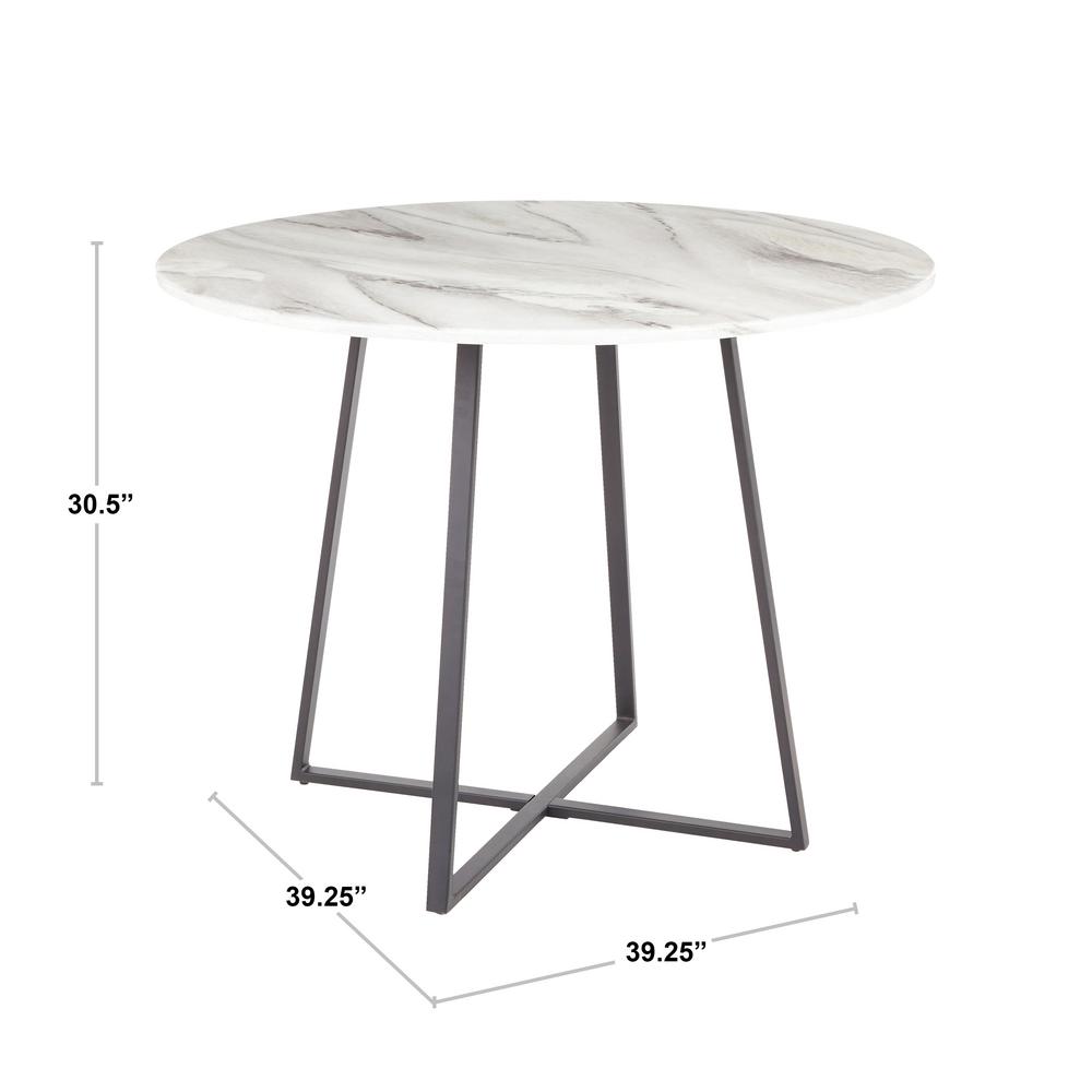 Lumisource Cosmo Round Dining Table In Black With White