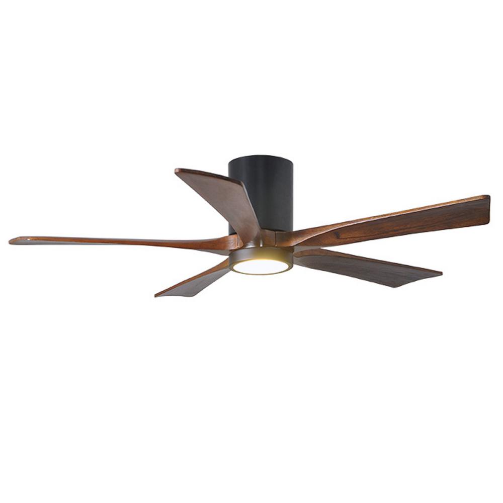 Atlas Irene 52 In Led Indoor Outdoor Damp Matte Black Ceiling Fan With Light With Remote Control And Wall Control