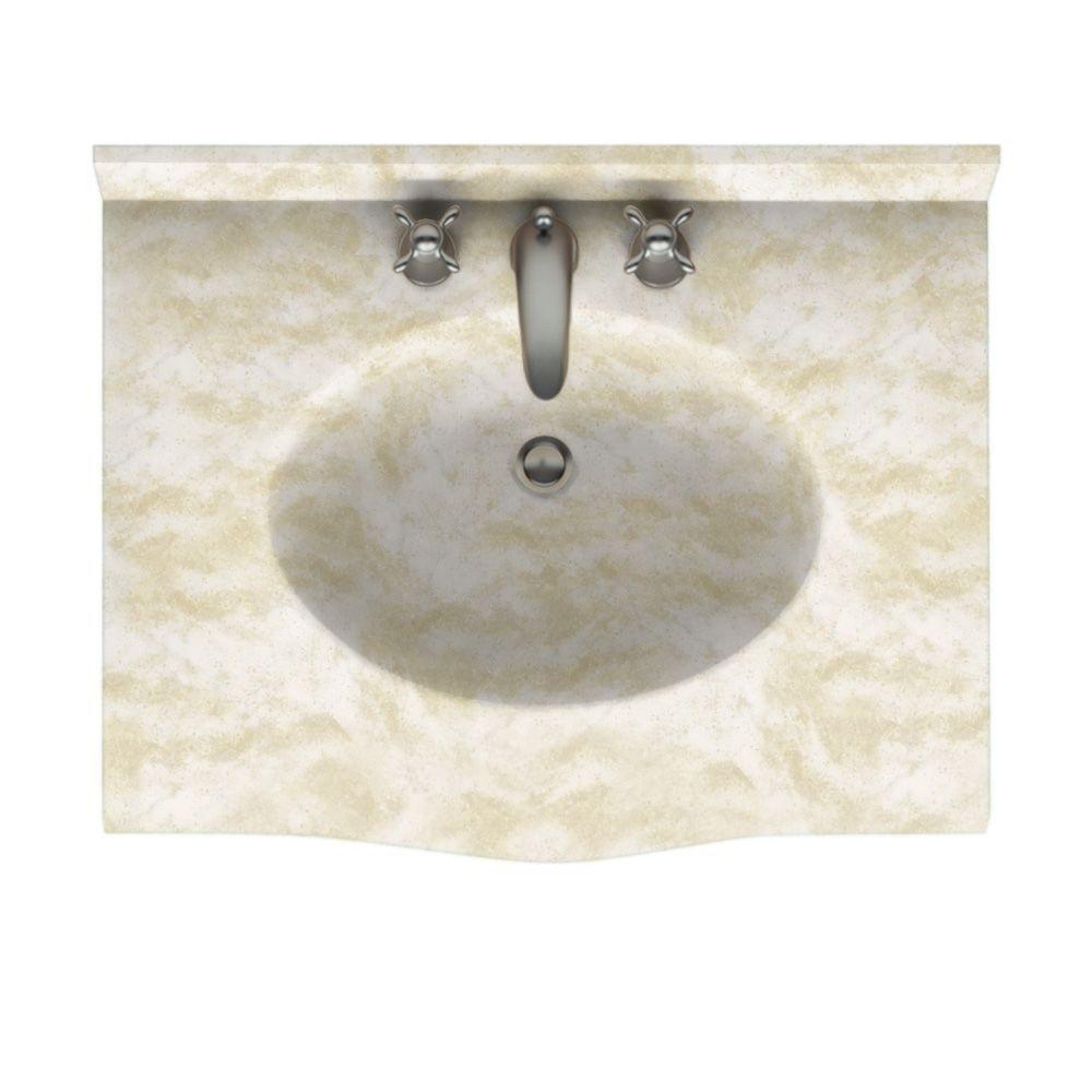 Swanstone Europa 31 in. W x 22.5 in. D Solid Surface Vanity Top with
