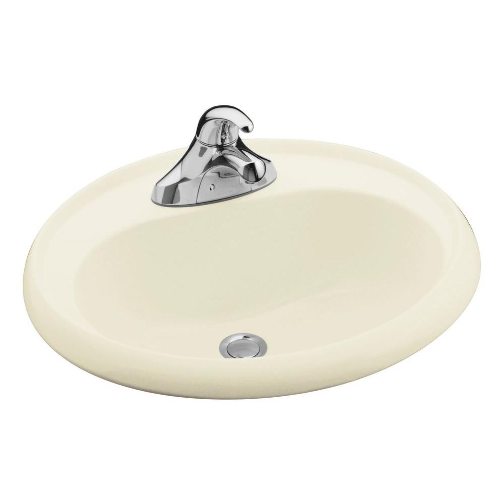 Sterling Oval Drop In Vikrell Bathroom Sink In Biscuit