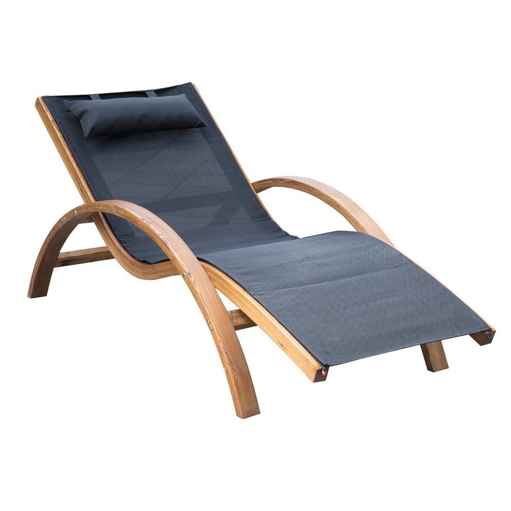 Outsunny Outdoor Mesh Lounge Chair with Large Comfortable Cushion and