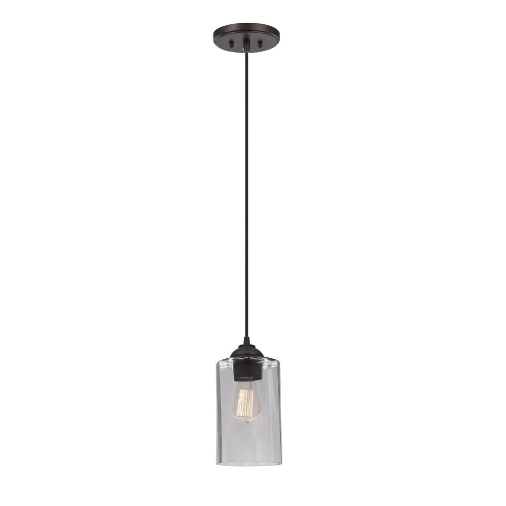Monteaux Lighting 1 Light Bronze And Cut Gl Mini Pendant Light Bronze And Cut Gl Mini Pendant