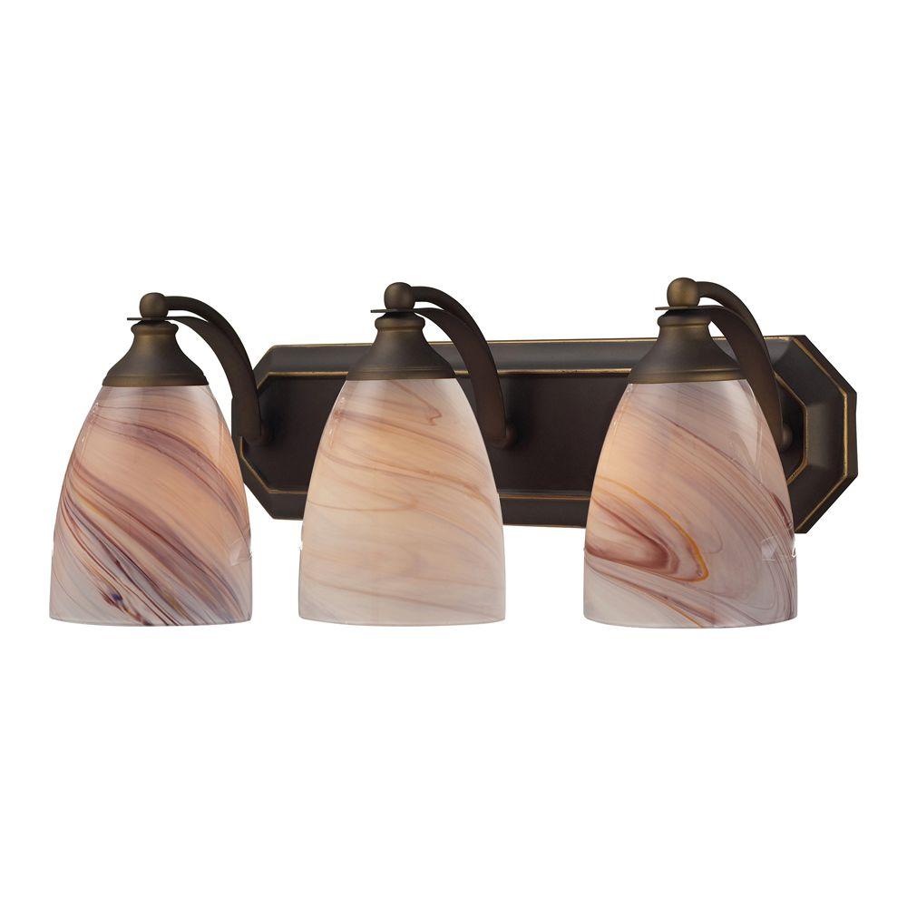 Titan Lighting 3Light Aged Bronze Wall Mount Vanity LightTN5665 The Home Depot