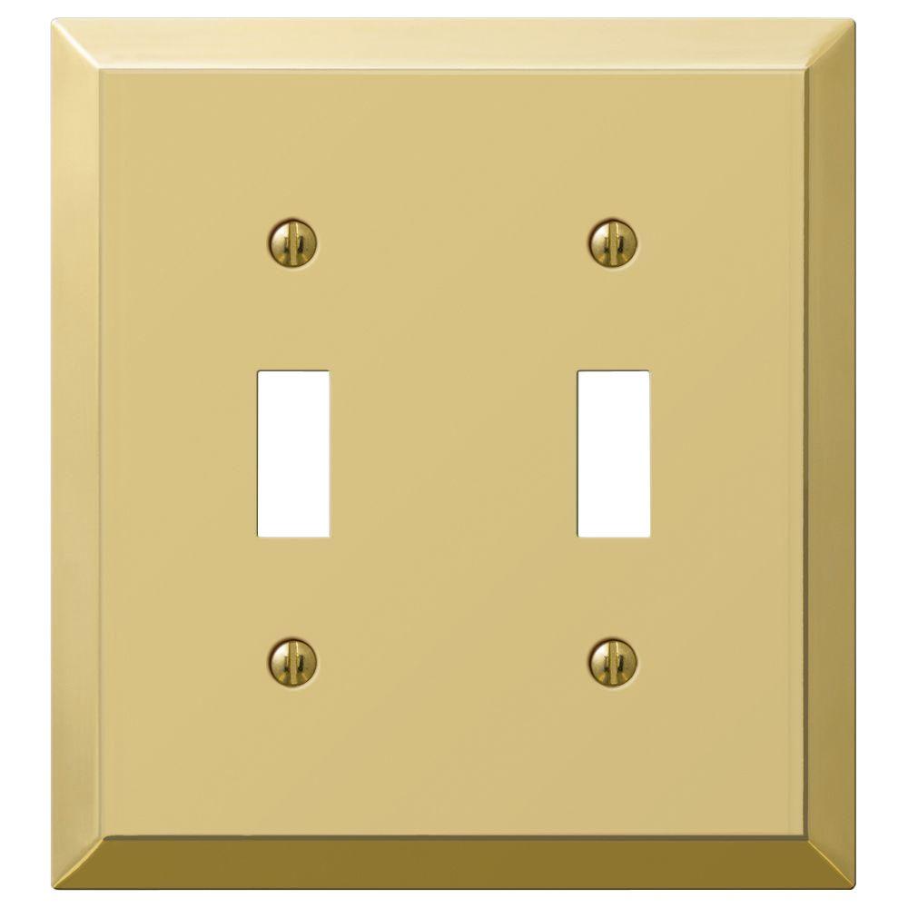 Hampton Bay 2 Gang 2 Toggle Wall Plate Beige