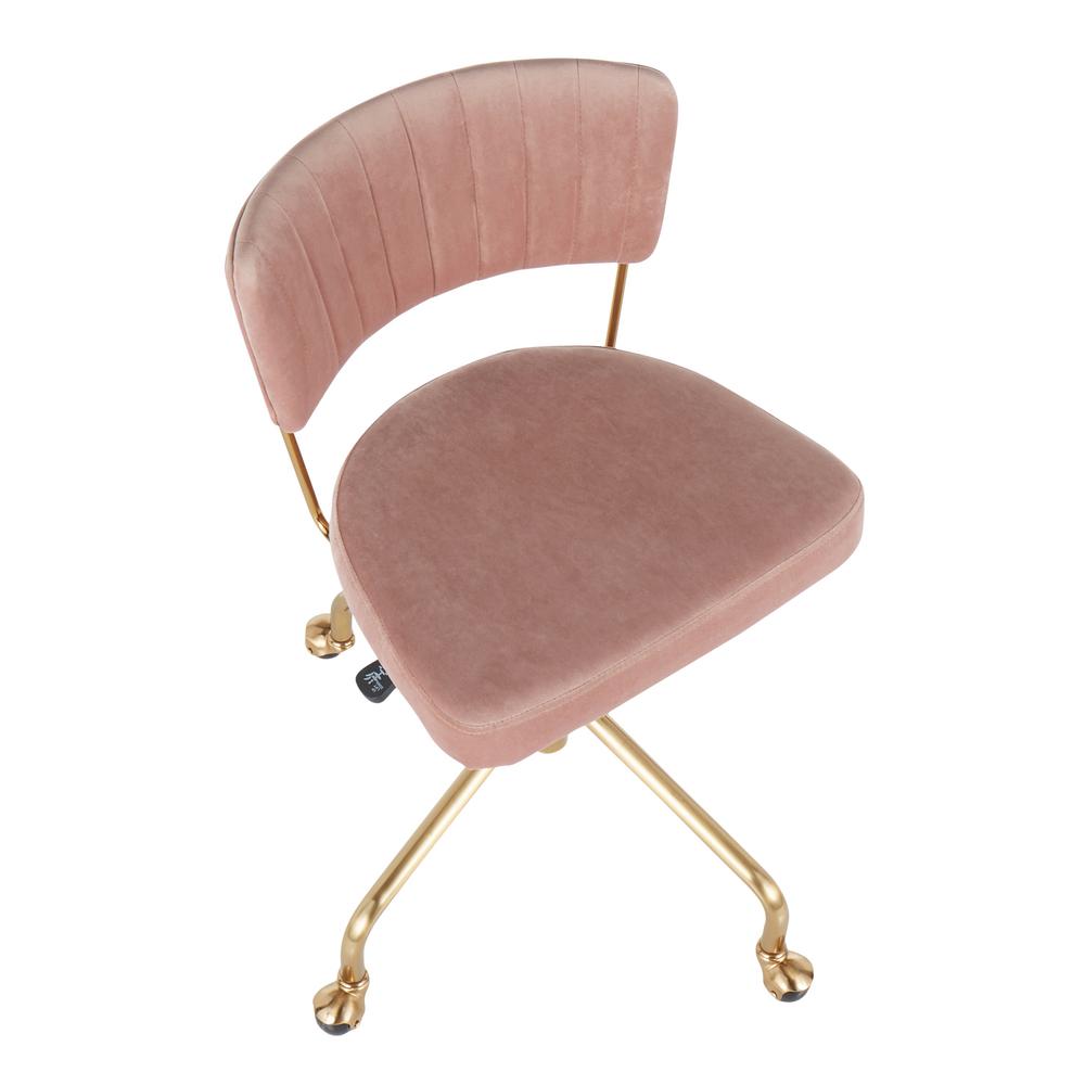 Lumisource Tania Gold Task Chair Pink Velvet Oc Tania Auvpk The