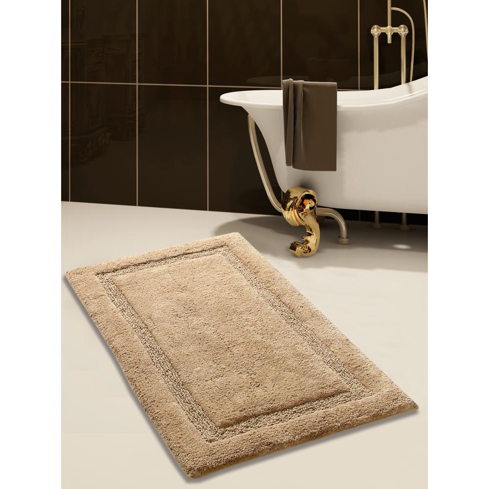 Saffron Fabs 34 in. x 21 in. Cotton Bath Rug in BeigeSFBR1003 The
