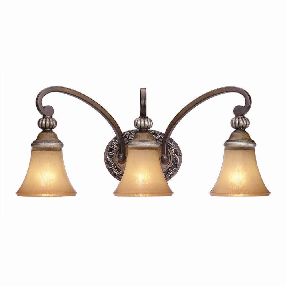 Hampton Bay 3 Light Caffe Patina Bath Light 15110 The Home Depot