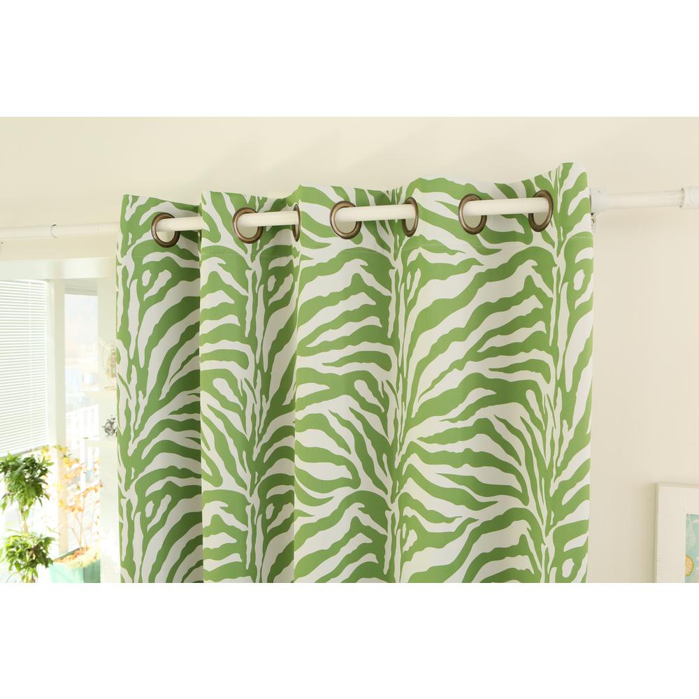 Best Home Fashion 84 In L Green Zebra Room Darkening Curtain