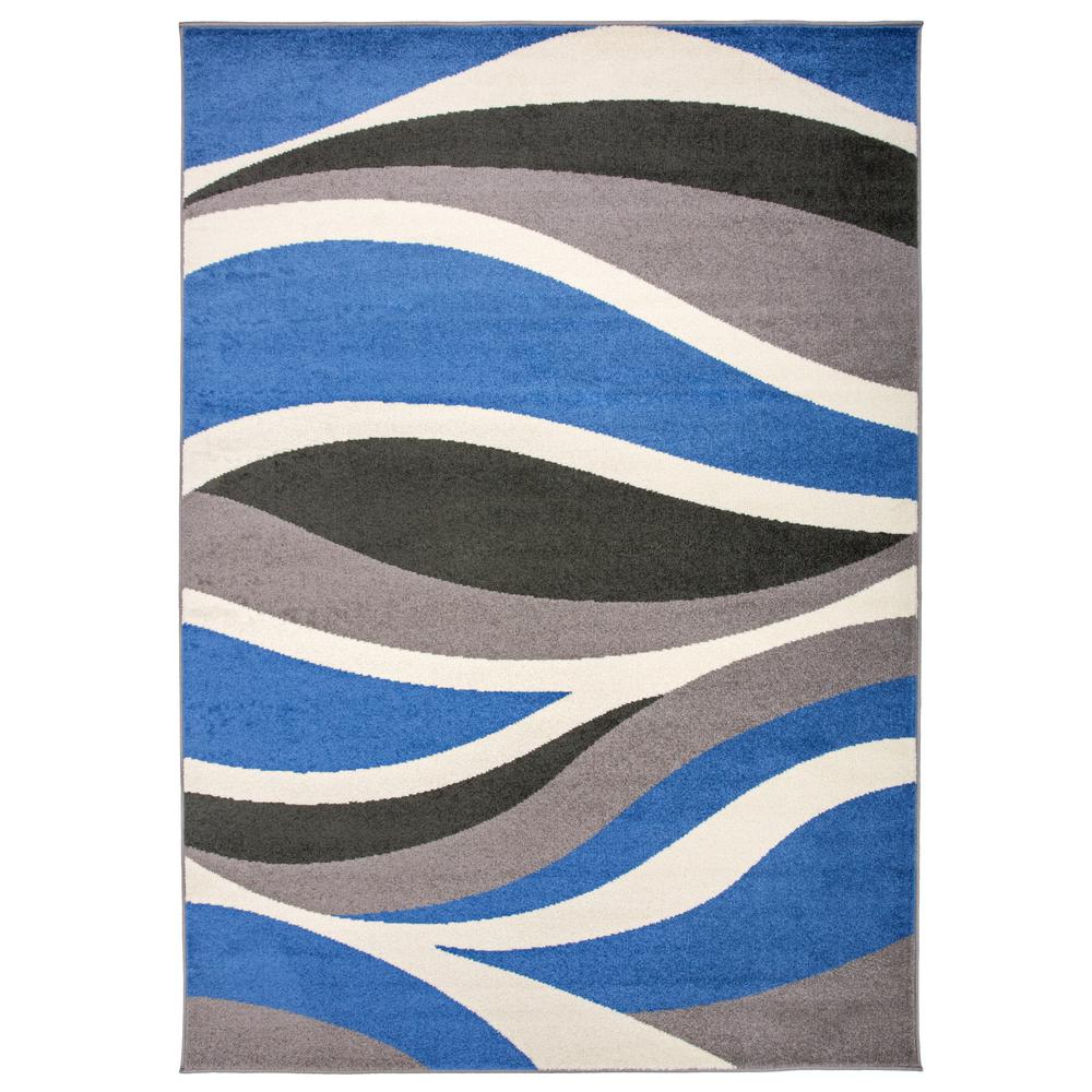 World Rug Gallery Contemporary Wavy Design Area 7 10 X World Rug Gallery Contemporary Wavy Design Area 7 10 X Blue 954blue8x10 The Home Depot