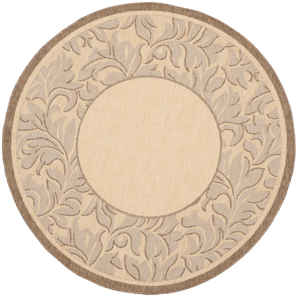 Safavieh Courtyard Natural/Brown 7 ft. x 7 ft. Indoor/Outdoor Round Area RugCY266630017R