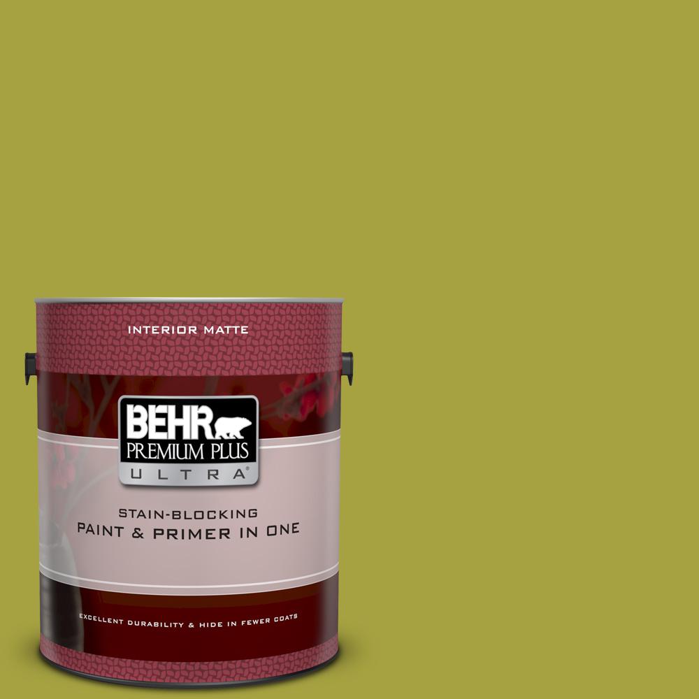 Behr Premium Plus Ultra 1 Gal 400b 7 Lemon Gr Matte Interior 400b 7 Lemon Gr Matte Interior Paint