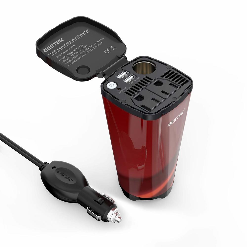 BESTEK 12Volt DC to AC 200Watt Power InverterMRI2011KLBKFST The