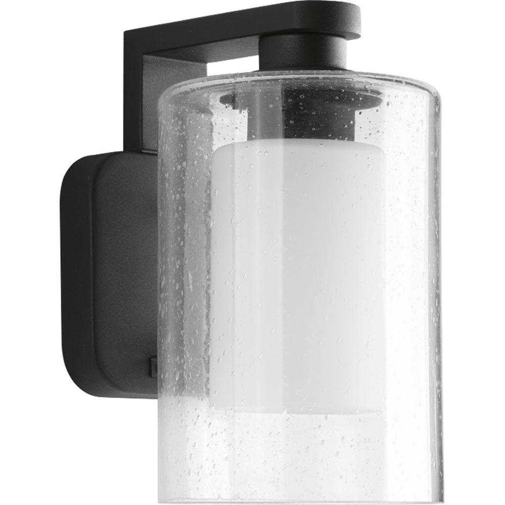 Hampton Bay 1 Light Black Outdoor Wall Lantern Bpm1691 Blk The Compel Collection 1 Light Black 9 In Outdoor Wall Lantern