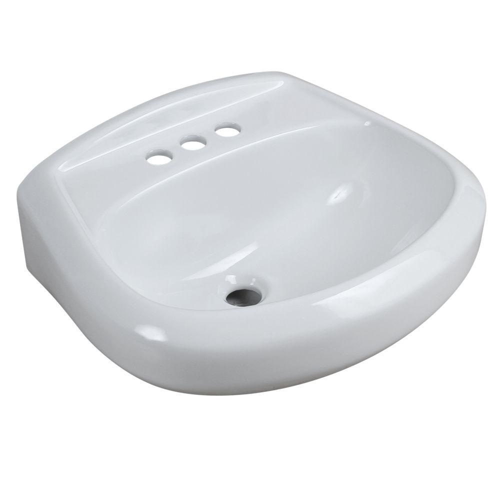 Glacier Bay Petite Aragon 8 3 8 In Pedestal Sink Basin In White F 500 4w The Home Depot