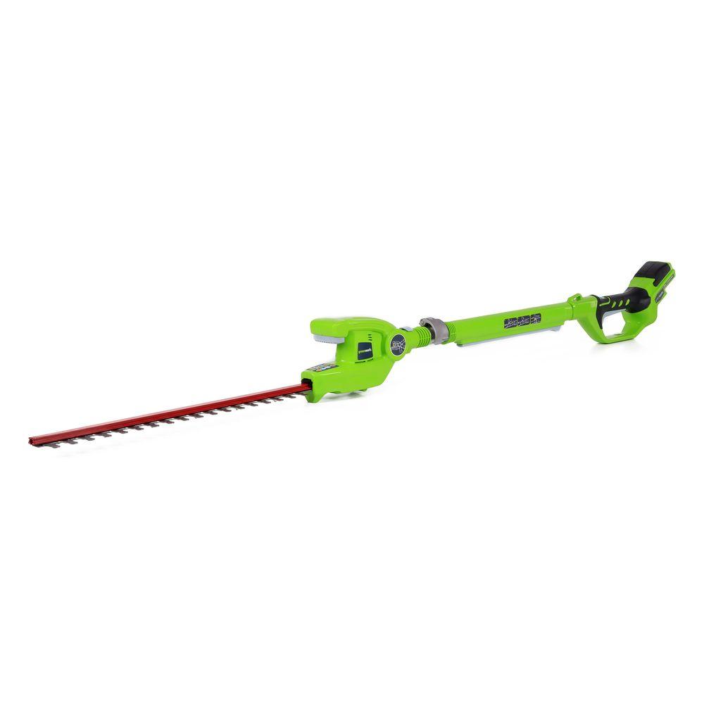 New Cordless Hedge Trimmer Extended Reach 22 in 24 Volt Steel Dual