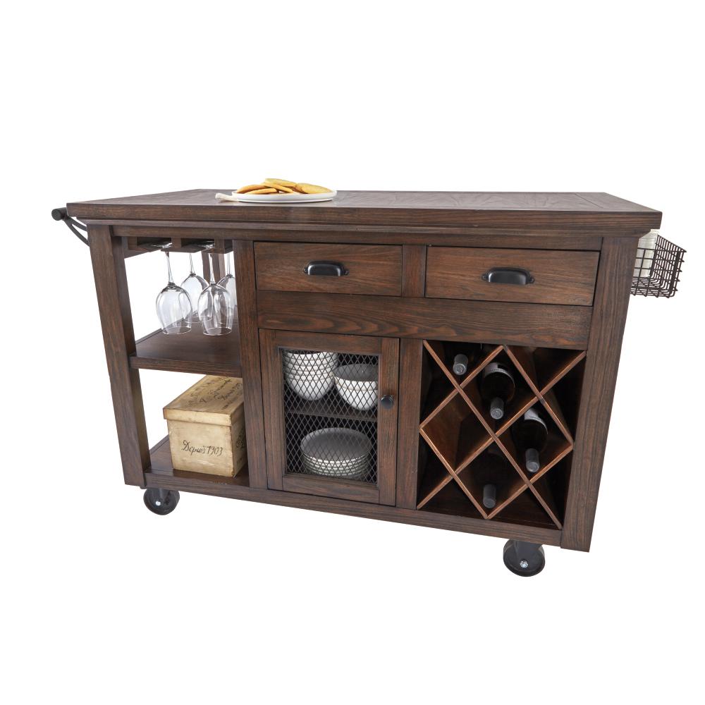 Home Decorators Collection Cooper Rustic Walnut Kitchen Cart With