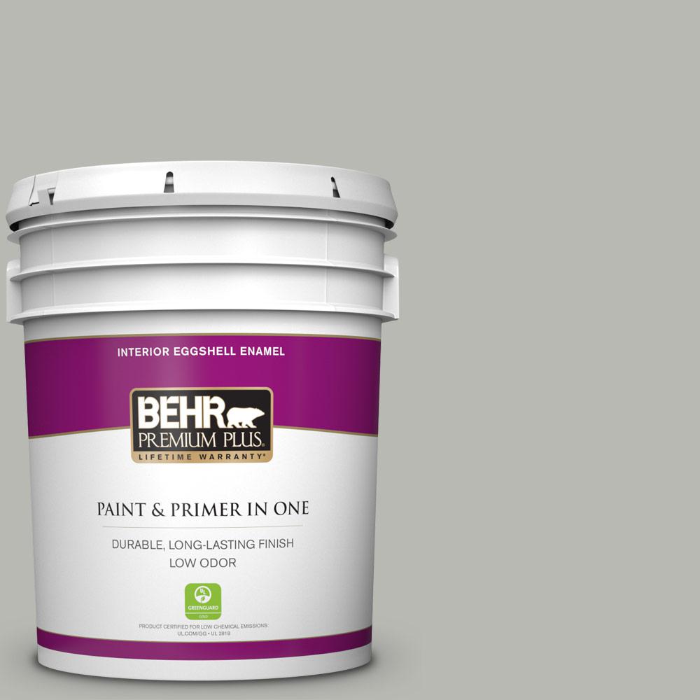 BEHR Premium Plus 5 Gal. #PPU18-11 Classic Silver Eggshell Enamel Low ...