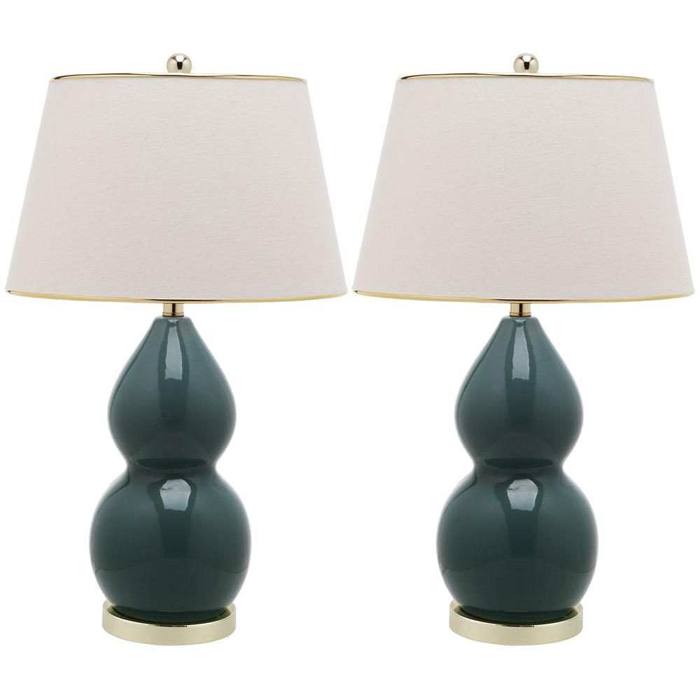 Safavieh Jill 25 5 In Marine Blue Double Gourd Ceramic Lamp Set Of Marine Blue Double Gourd Ceramic Lamp Set Of 2