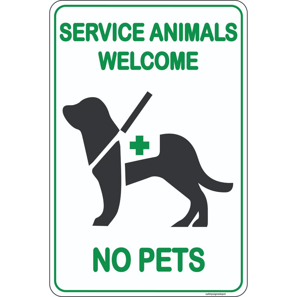 No Pets Allowed Service Dogs Only 9/"x12/" Plastic Sign