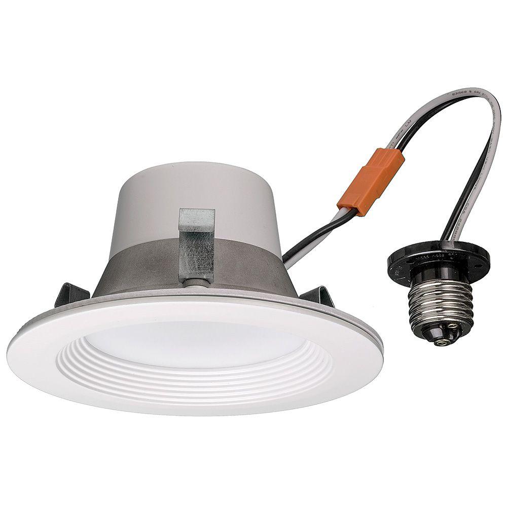 Commercial Electric 4 In White 65 Watt Equivalent Integrated Led White 65 Watt Equivalent Integrated Led Smart Color Tunable 2700k