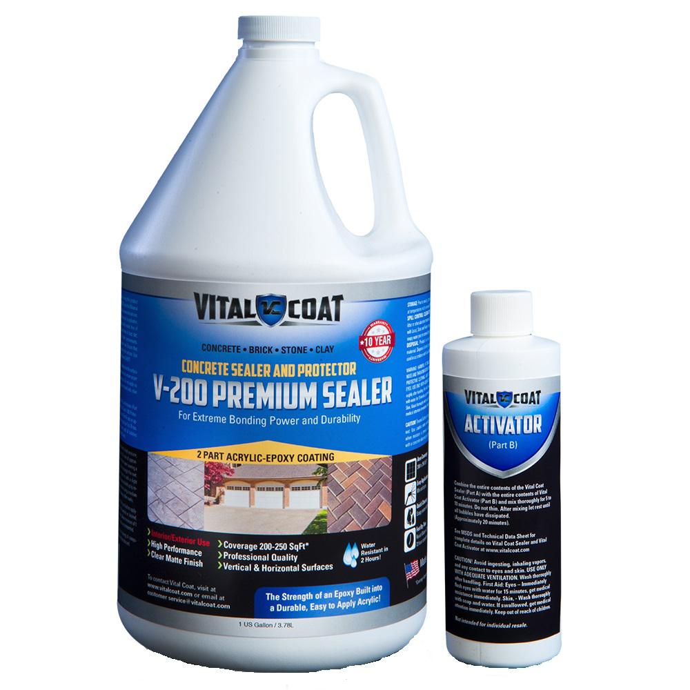 Vital Coat V 200 Protective 9 Lb Water Base Acrylic Epoxy Quick Water Base Acrylic Epoxy Quick Drying Concrete Masonry And Stone Sealer