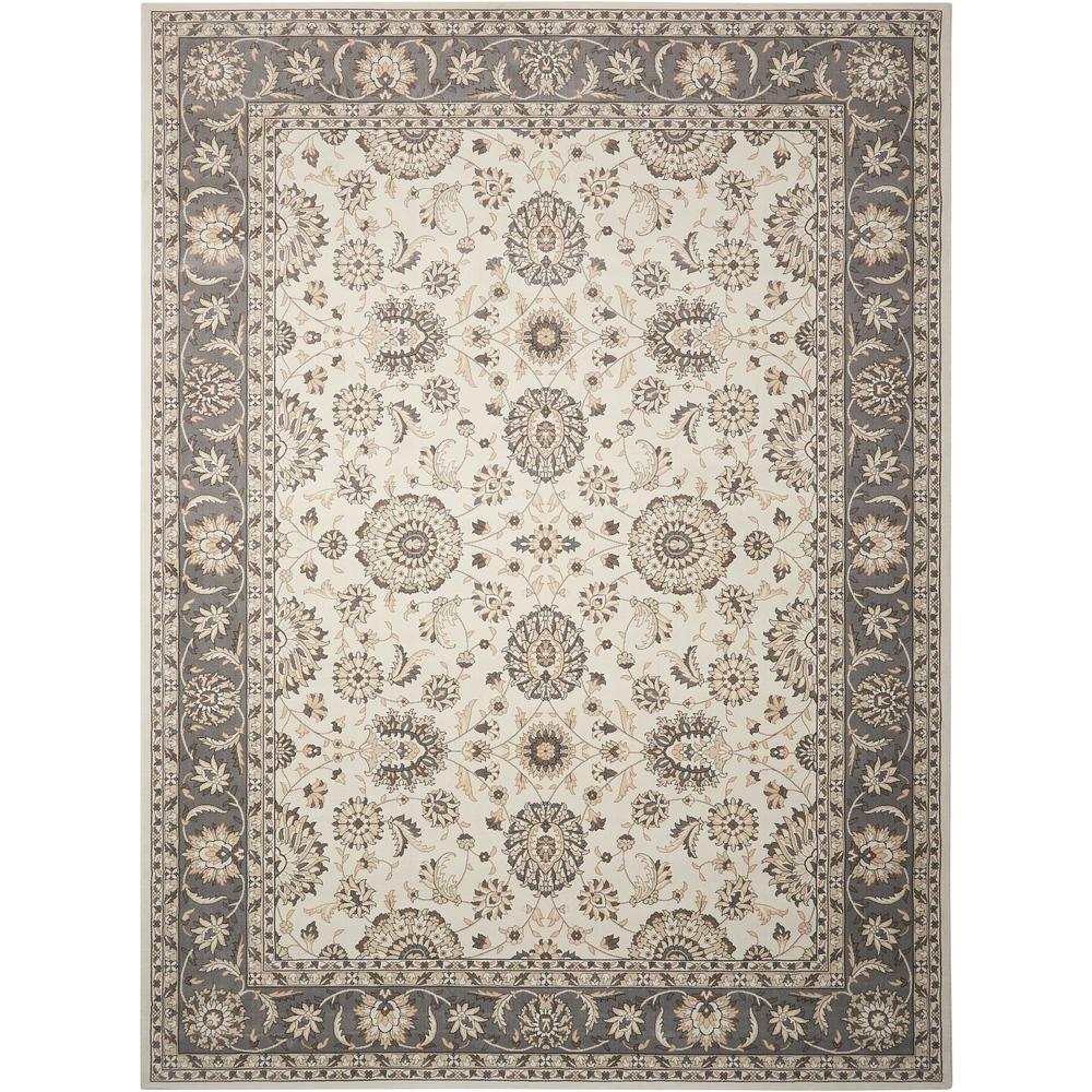 Nourison Persian Crown Ivory/Grey 5 ft. x 7 ft. Area Rug356598 The Home Depot